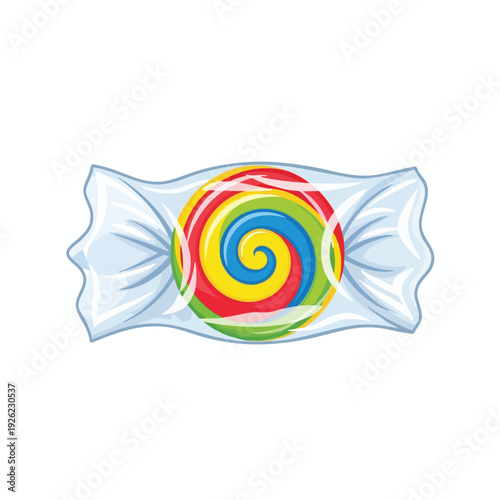 Colorful Swirl Candy Wrapping with Bright Juicy Design