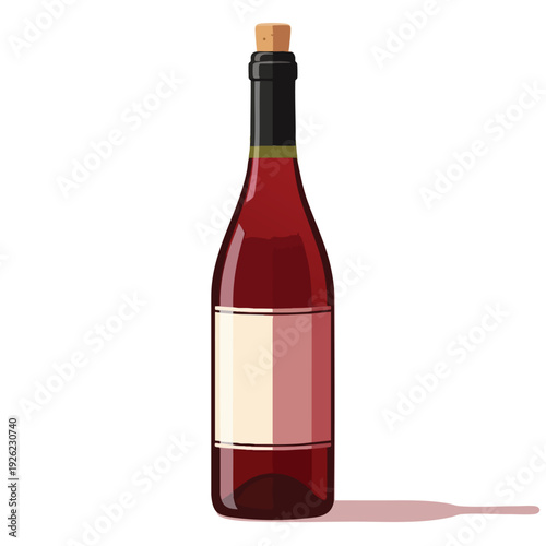 Elegant Bottle of Red Wine with Blank Label for Celebrations and Events