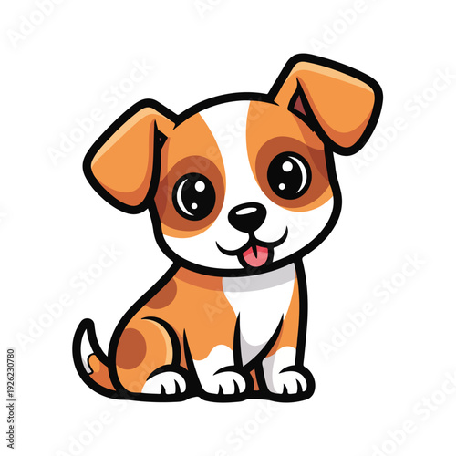 A cute cartoon dog with brown and white fur (1)