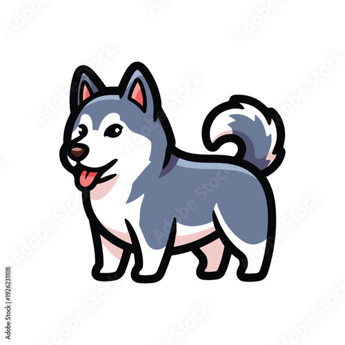 A cute cartoon dog with tongue out