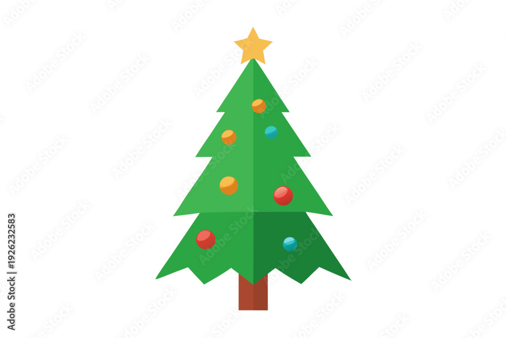 Fototapeta premium Christmas tree white background 