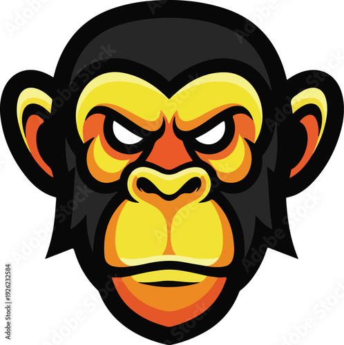 Angry Gorilla Cartoon Character Illustration.