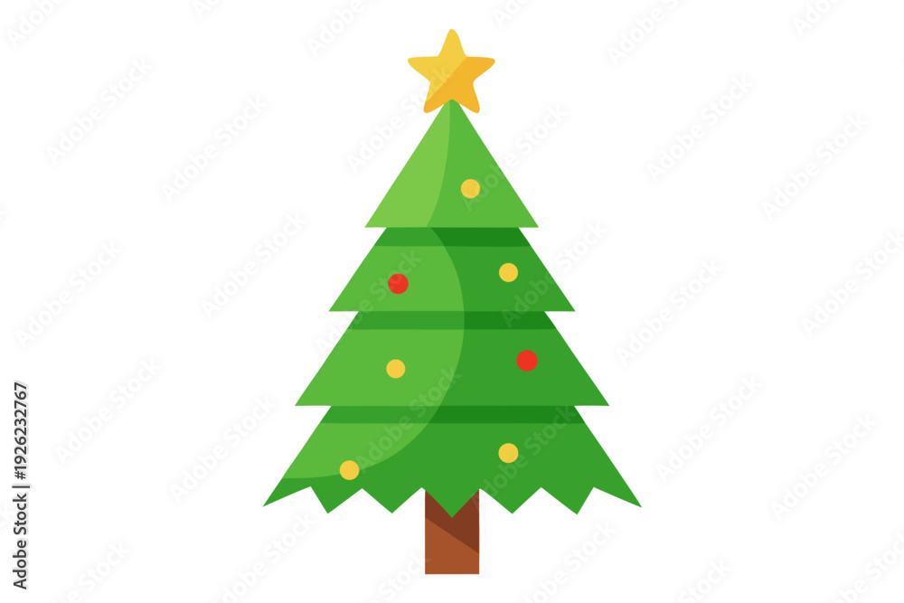 Obraz premium Christmas tree white background 