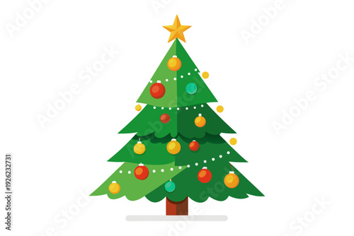 Christmas tree white background 