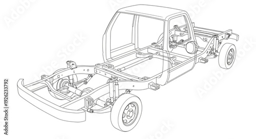 Detailed Technical Drawing of Vehicle.