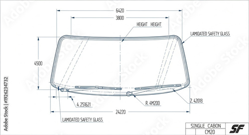 Detailed Technical Drawing of Rectangular Object.