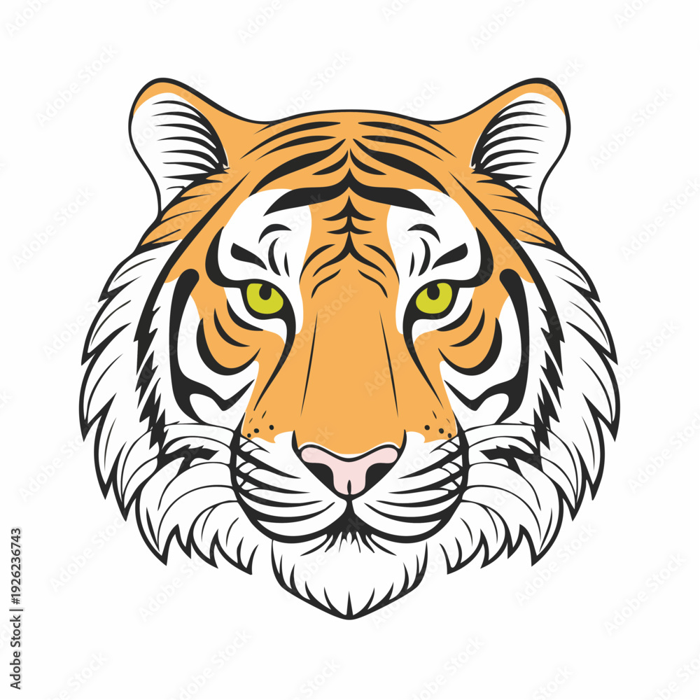 Fototapeta premium Majestic tiger head mascot illustration for a powerful brand identity