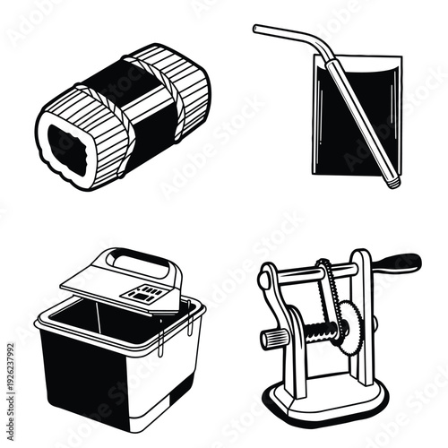 Processing & Preservation line art illustration