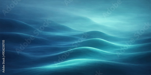 Dark blue abstract background featuring soft flowing waves of silk and liquid texture designed like a deep sea ocean pattern