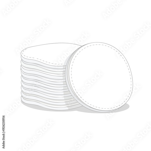 Stacked Cotton Pads for Skincare and Beauty Routine