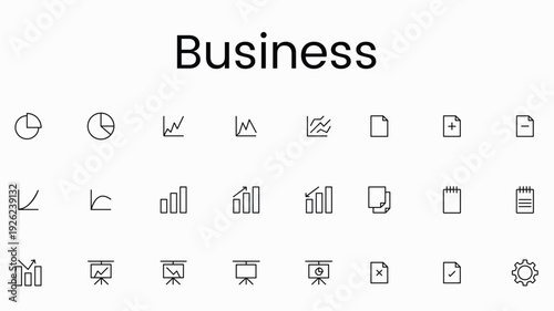 Business Icons Set – Corporate and Finance Vector Collection
