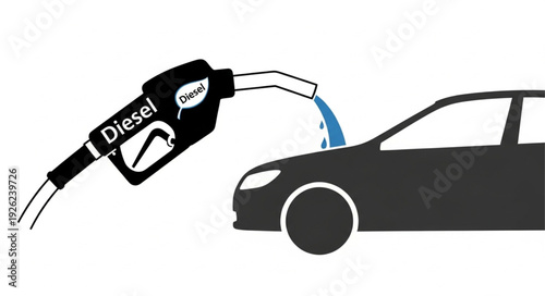Diesel Fuel Pump Refueling Car.