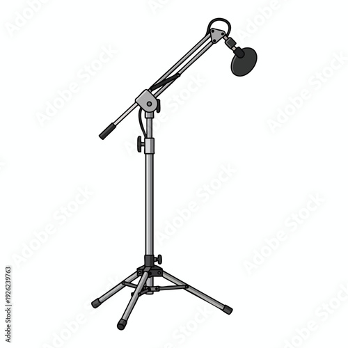 Professional Studio Microphone on Adjustable Stand for Recording and Broadcasting