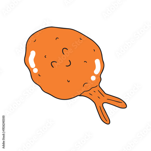 Kawaii tempura street food. japanese food cartoon design