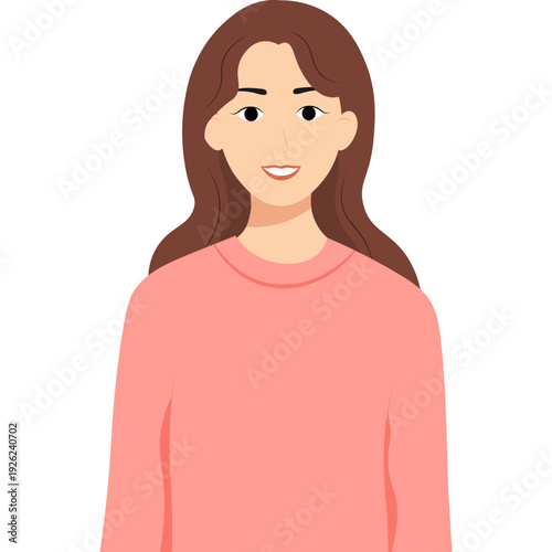 Illustration of Woman Smiling
