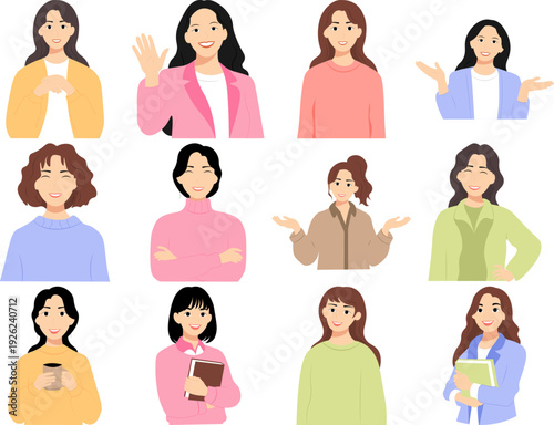 Illustration of Woman Smiling
