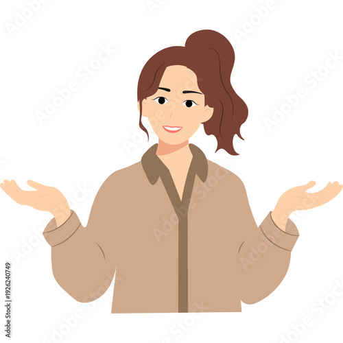 Illustration of Woman Smiling
