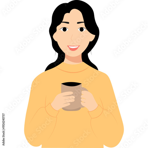 Illustration of Woman Smiling
