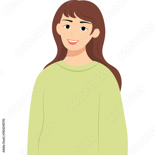 Illustration of Woman Smiling
