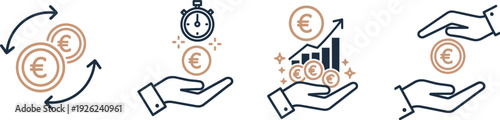 Financial and business concepts related to the Euro currency.