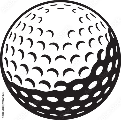 Black and white of a golf ball sports golfing recreation