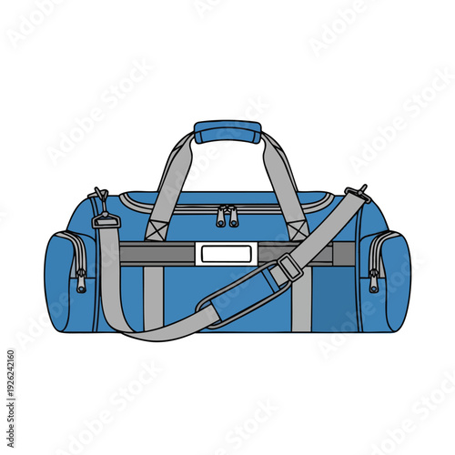 Stylish Blue Travel Duffel Bag with Handles and Shoulder Strap for Sports and Leisure