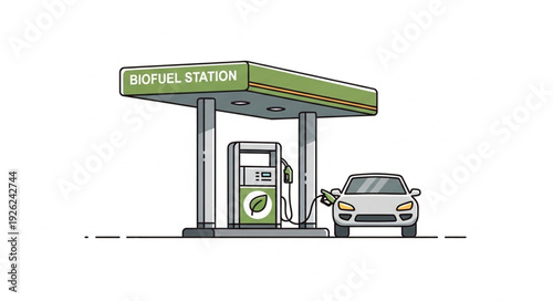 Electric Car Charging at Station.