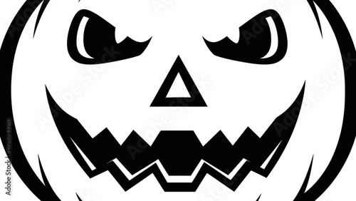 Scary Jack-o-lantern Face Illustration - Halloween Pumpkin Icon