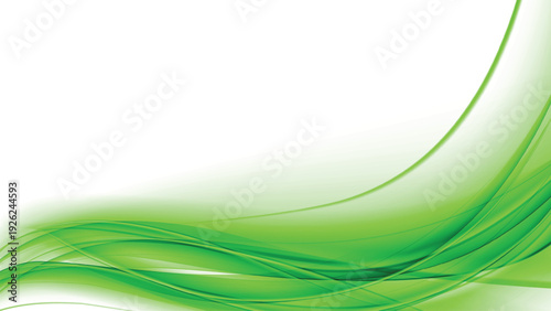 Abstract green wave graphic on a digital workspace screen