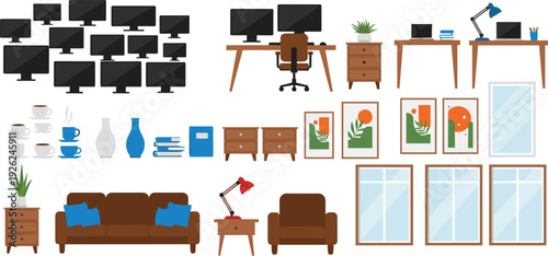 Large collection of cute diverse cartoon children characters featuring boys and girls with school backpacks, gifts, scarves, and clipboards isolated on white.