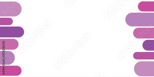 Abstract background with colorful rounded horizontal bars in shades of purple and pink on a white canvas.