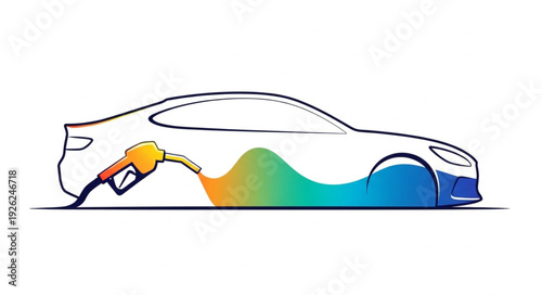 Electric Car Charging Station Refueling.