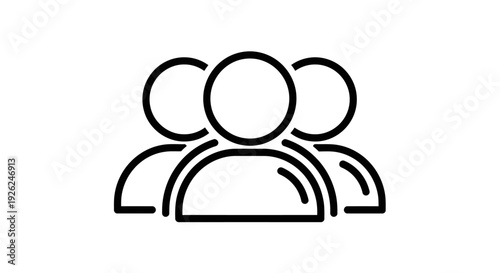 Simple Line Art Icon Representing a Group of People.