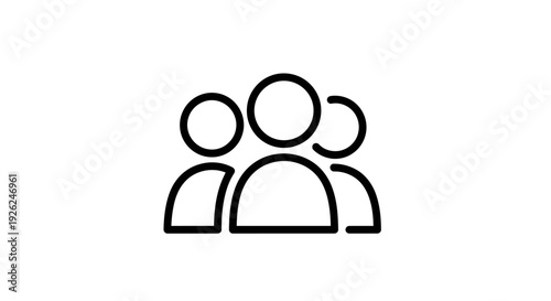 Simple Line Art Icon Representing a Group of People.