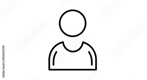 Simple Line Icon Representing a Person Silhouette.
