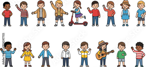 Comprehensive school and education vector set featuring a stack of books, open book, desk lamp, chalkboard, backpack, globe, clock, and abacus isolated on white.