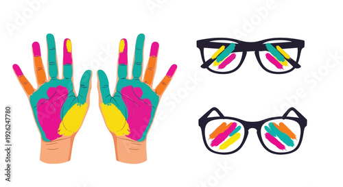 Colorful water gun spraying a vibrant stream of water against white