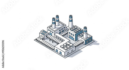 Industrial Factory Building Complex Structure.
