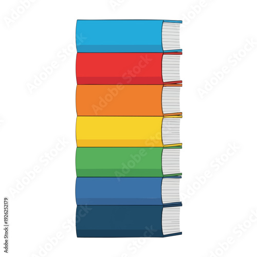 Colorful Stack of Open Books for Educational and Library Themes