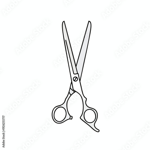 Stylish Scissors Icon for Hairdressing or Crafting Design