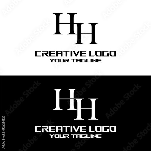 creative letter logo hh design vector