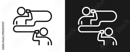 Communication Icon Set Outline In White And Black Background
