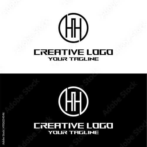 creative letter logo hh design vector