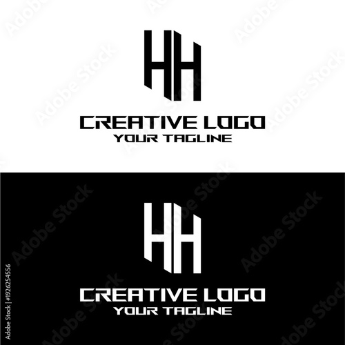 creative letter logo hh design vector