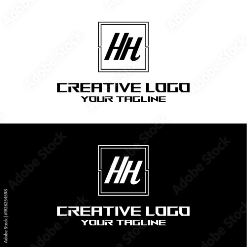 creative letter logo hh design vector