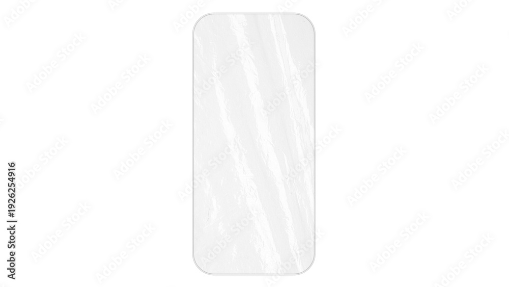 Fototapeta premium Transparent glass frame in the form of a telephone with soft reflections and realistic glare isolated on transparent background.