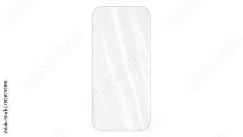 Transparent glass frame in the form of a telephone with soft reflections and realistic glare isolated on transparent background.