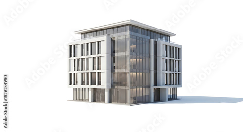 modern office building isolated on white background corporate architecture real estate business concept