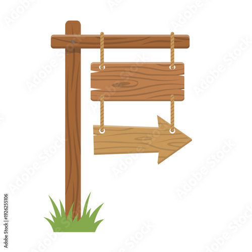 Blank wooden directional signpost vector