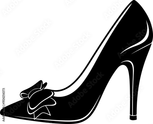 Vintage high heel silhouette vector illustration